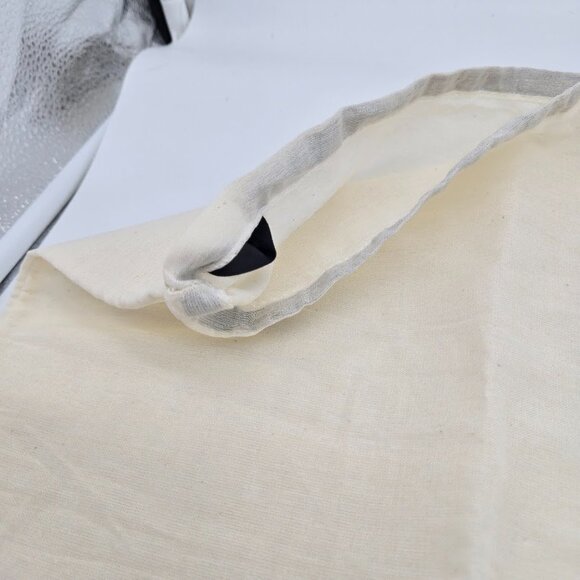 PRUNE Designer Large Fabric Dust Bag Purse Cream White Approx 22 X 19 Drawstring - Picture 3 of 6